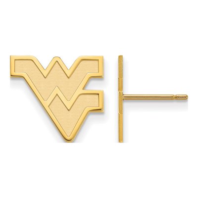West Virginia University Gold-Plated Sterling Silver W-V Stud Earrings