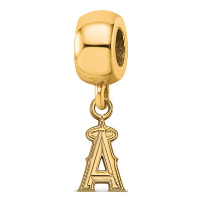 Los Angeles Angels Gold-Plated Sterling Silver Extra Small LA Dangle Bead