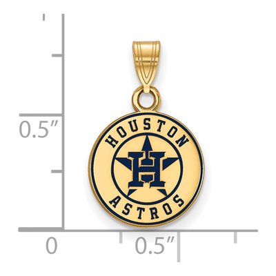 Houston Astros Gold-Plated Sterling Silver Small Enamel Pendant – view 2
