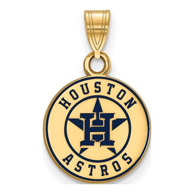 Houston Astros Gold-Plated Sterling Silver Small Enamel Pendant