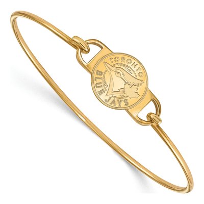 Toronto Blue Jays Gold-Plated Sterling Silver Small Wire Bangle Bracelet