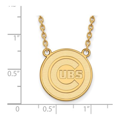 Chicago Cubs Gold-Plated Sterling Silver Large Disc Necklace – view 2