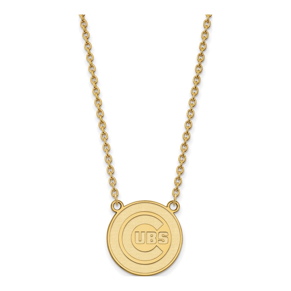 Chicago Cubs Gold-Plated Sterling Silver Large Disc Necklace