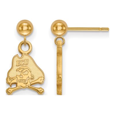 East Carolina University Gold-Plated Sterling Silver Pirates Dangle Earrings