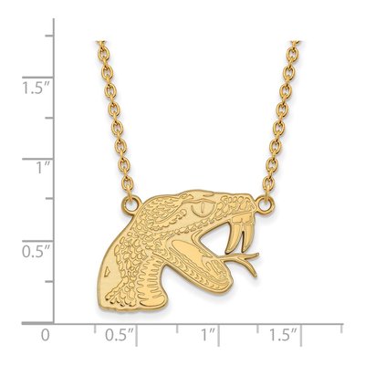 Florida A&M University Gold-Plated Sterling Silver Large A&m Rattler Pendant Necklace – view 2