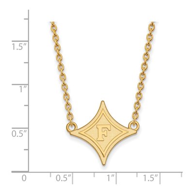 Furman University Gold-Plated Sterling Silver Large Pendant Necklace – view 2