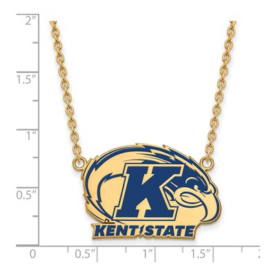 Kent State University Gold-Plated Sterling Silver Large Enamel Pendant Necklace – view 2