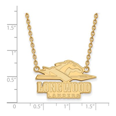 Longwood University Gold-Plated Sterling Silver Lancers Large Pendant Necklace – view 2