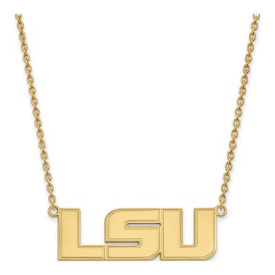 Louisiana State University Gold-Plated Sterling Silver LSU Large Pendant Necklace
