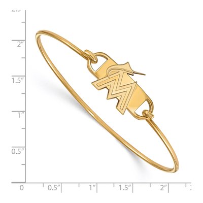 Miami Marlins Gold-Plated Sterling Silver Small Wire Bangle Bracelet – view 2