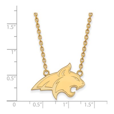 Montana State University Gold-Plated Sterling Silver Large Bobcat Necklace – view 2