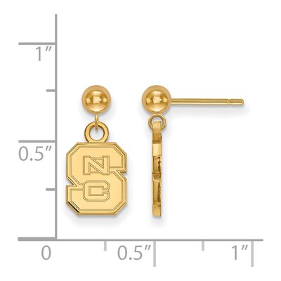 NC State Wolfpack Ball Post Dangle Earrings, Silver – view 2