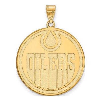 Edmonton Oilers Gold-Plated Sterling Silver Extra Large Pendant