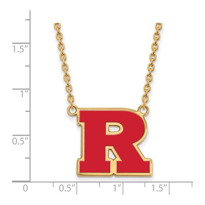 Rutgers University Gold-Plated Sterling Silver Large 'r' Letter R Pendant Necklace – view 2