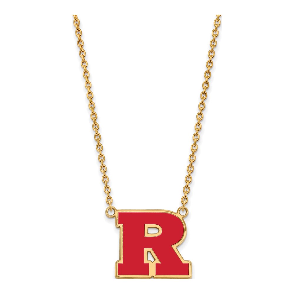 Rutgers University Gold-Plated Sterling Silver Large 'r' Letter R Pendant Necklace