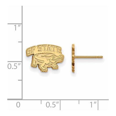 San Francisco State University Gold-Plated Sterling Silver SF Extra Small Earrings – view 2