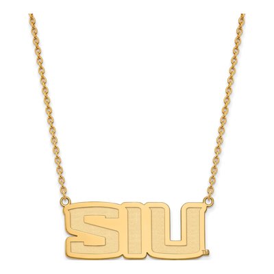 Southern Illinois University Gold-Plated Sterling Silver Large SIU Pendant Necklace