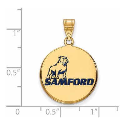 Samford University Gold-Plated Sterling Silver Large Enamel Disc Pendant – view 2