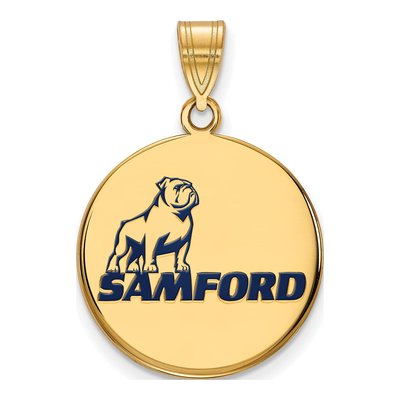 Samford University Gold-Plated Sterling Silver Large Enamel Disc Pendant
