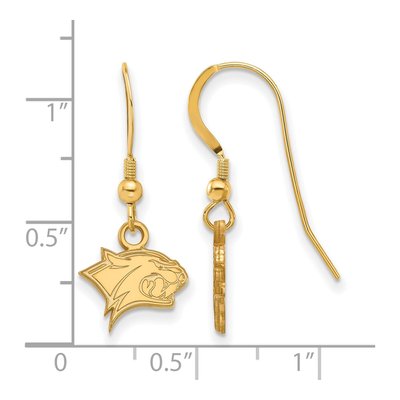 University of New Hampshire Gold-Plated Sterling Silver UNH Wildcat Earrings – view 2