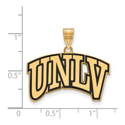 University of Nevada Las Vegas Gold-Plated Sterling Silver UNLV Large Enameled Pendant – view 2