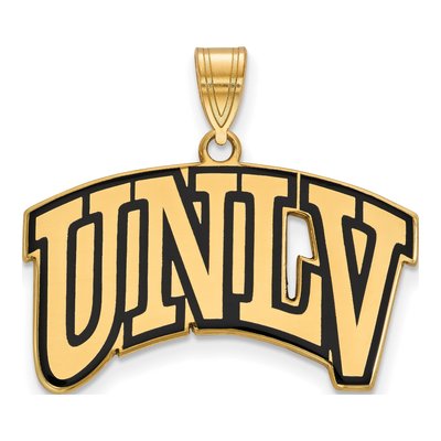 University of Nevada Las Vegas Gold-Plated Sterling Silver UNLV Large Enameled Pendant