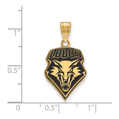 University of New Mexico Gold-Plated Sterling Silver Large Lobos Pendant – view 2