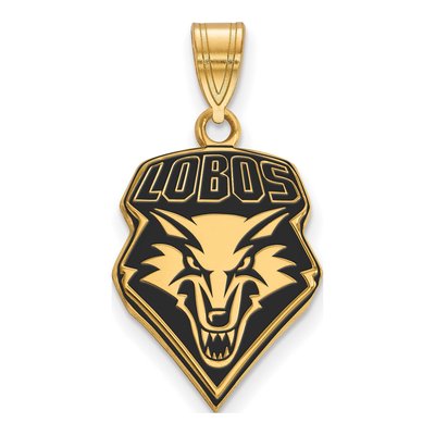University of New Mexico Gold-Plated Sterling Silver Large Lobos Pendant