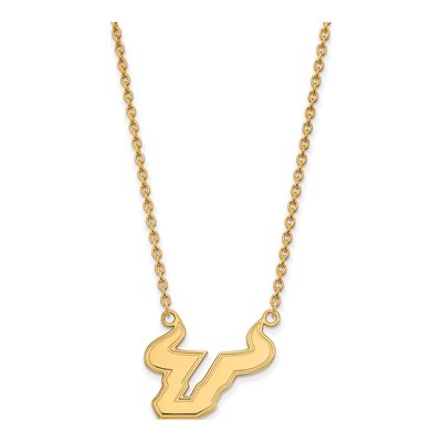 University of South Florida Gold-Plated Sterling Silver Large USF Bulls Pendant Necklace