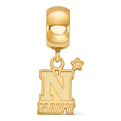 United States Naval Academy Gold-Plated Sterling Silver US Small Dangle Bead – view 3