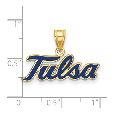 University of Tulsa Gold-Plated Sterling Silver Large Of T-U Pendant – view 2