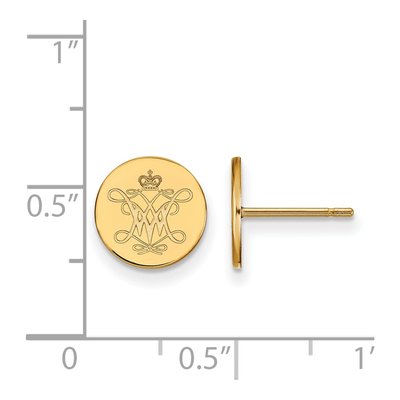 College of William & Mary Gold-Plated Sterling Silver Extra Small Disc Dangle Earrings – view 2