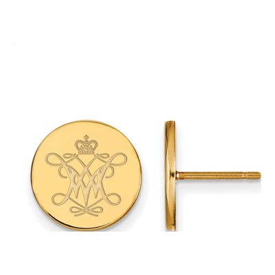 College of William & Mary Gold-Plated Sterling Silver Extra Small Disc Dangle Earrings