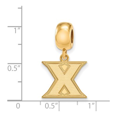 Xavier University Gold-Plated Sterling Silver Small Letter X Dangle Bead – view 3