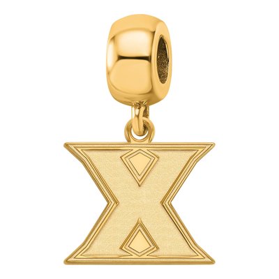 Xavier University Gold-Plated Sterling Silver Small Letter X Dangle Bead