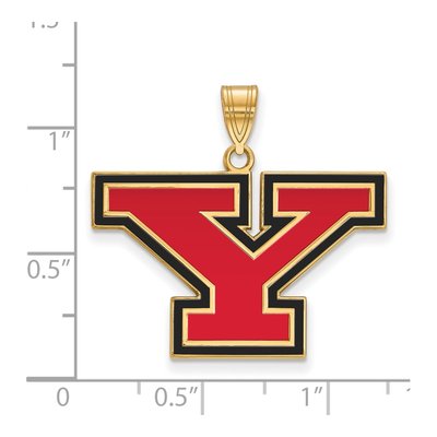 Youngstown State University Gold-Plated Sterling Silver Large Enamel Letter Y Pendant – view 2