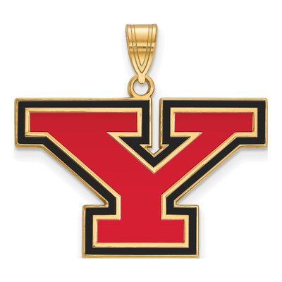 Youngstown State University Gold-Plated Sterling Silver Large Enamel Letter Y Pendant