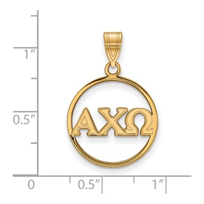 Alpha Chi Omega Gold-Plated Sterling Silver Large Sorority Circle Pendant – view 2