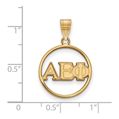 Alpha Epsilon Phi Gold-Plated Sterling Silver Small Sorority Circle Pendant – view 2