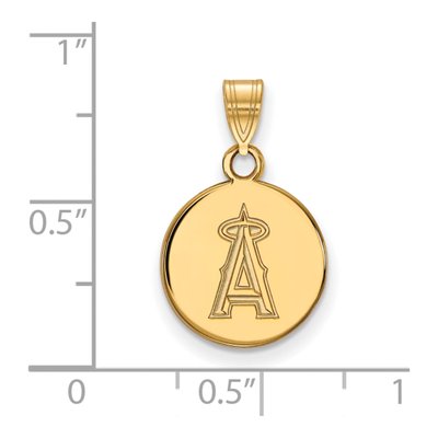 Los Angeles Angels Gold-Plated Sterling Silver Small LA Disc Pendant – view 3