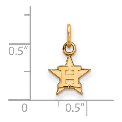 Houston Astros Gold-Plated Sterling Silver Extra Small Letter H Pendant – view 3