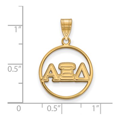 Alpha Xi Delta Gold-Plated Sterling Silver Medium Circle Pendant – view 2