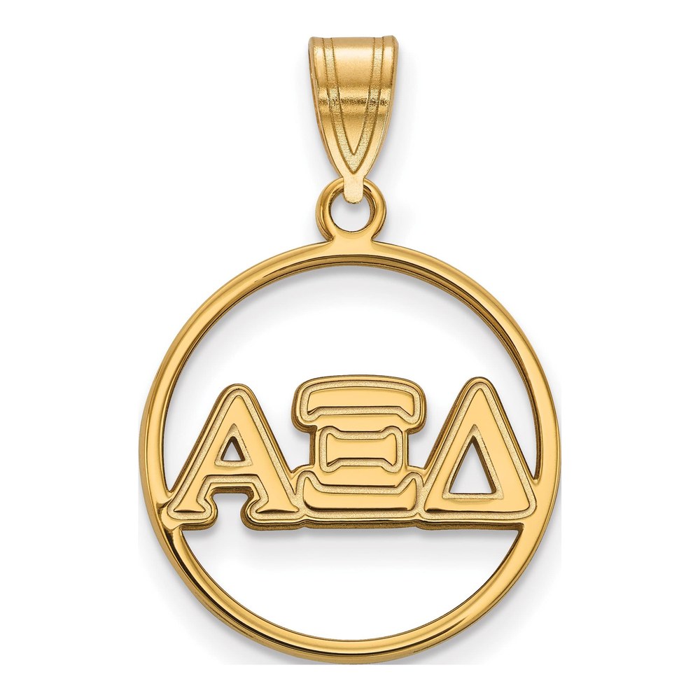 Alpha Xi Delta Gold-Plated Sterling Silver Medium Circle Pendant