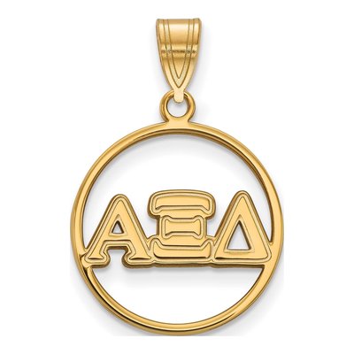 Alpha Xi Delta Gold-Plated Sterling Silver Medium Circle Pendant