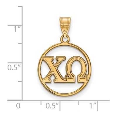 Chi Omega Gold-Plated Sterling Silver Small Sorority Pendant – view 2