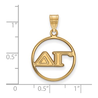 Delta Gamma Gold-Plated Sterling Silver Medium Sorority Circle Pendant – view 2