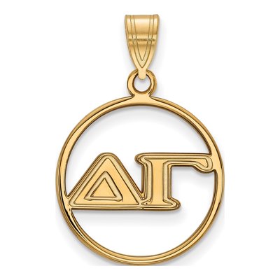 Delta Gamma Gold-Plated Sterling Silver Medium Sorority Circle Pendant
