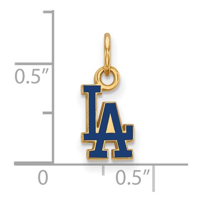 Los Angeles Dodgers Gold-Plated Sterling Silver Extra Small LA Enamel Pendant – view 2