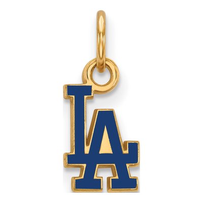 Los Angeles Dodgers Gold-Plated Sterling Silver Extra Small LA Enamel Pendant