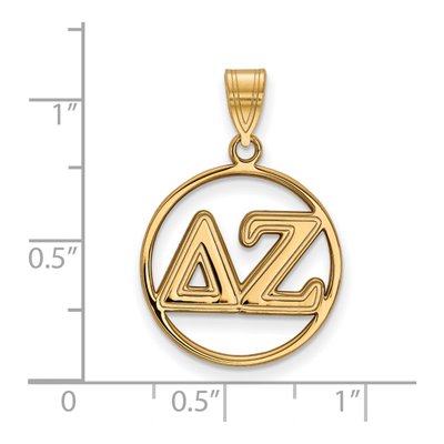 Delta Zeta Gold-Plated Sterling Silver Medium Sorority Pendant – view 2